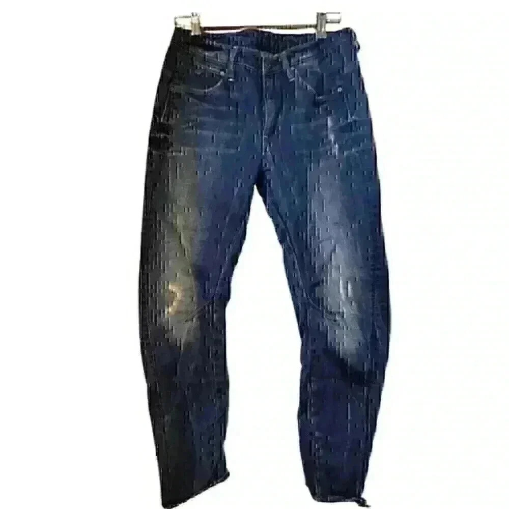 36. Distressed  boyfriend jeans by G star size 25  medium wash